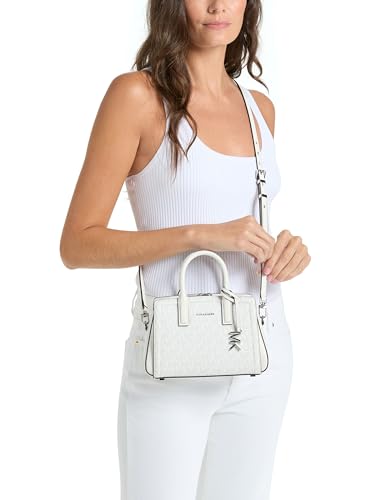 MICHAEL Michael Kors Laila Extra Small Crossbody - color: Silver-tone Hardware/Signature Coated Twill/Optic White/Allum