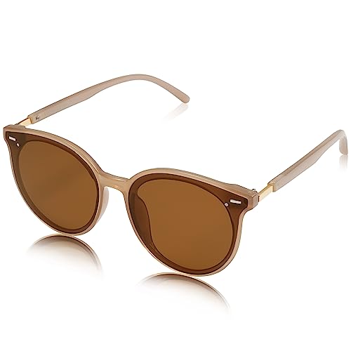 SOJOS Sunglasses Womens Trendy 2025 Classic Round Retro Vintage Shades Large Frame Sunnies SJ2067 - color: Jelly Brown