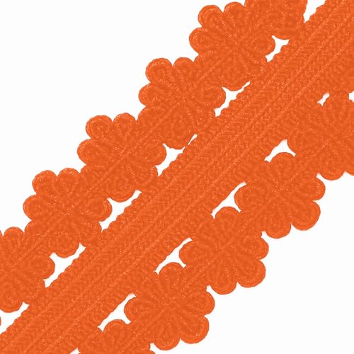 Mandala Crafts Orange Stretch Lace Soft Elastic Trim Roll - 55 Yards 1 Inch Wide Stretchy Frilly Picot Ribbon for Sewing Lingerie, Headbands, Underwear, and Crafts - color: Orange