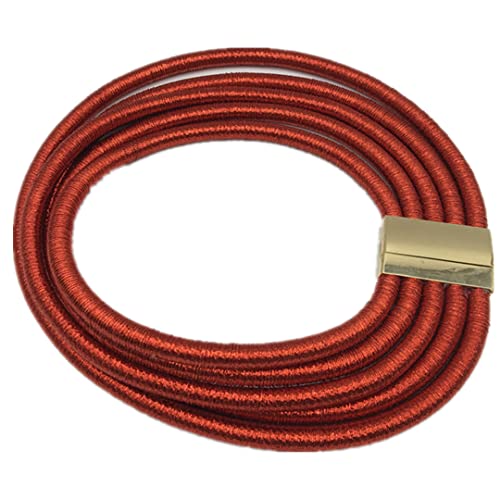 COLORFUL BLING Handwoven African Tribal Multilayer Chunky Statement Necklace Egypt Bib Collar Choker Costume Party Jewelry Accessories for Women - color: red