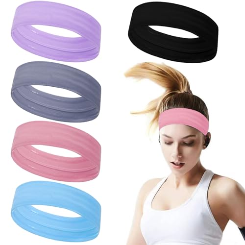 Workout Headbands Non Slip Headband Sport Headbands Sweatbands Elastic Sport Hair Bands for Sports Travel Indoor Fitness Gym - color: wide31