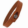Mens Genuine Leather Bracelet - Handmade Adjustable Leather Cuff Bracelet punk Style leather wrap Wristband for Men - color: A-Yellow