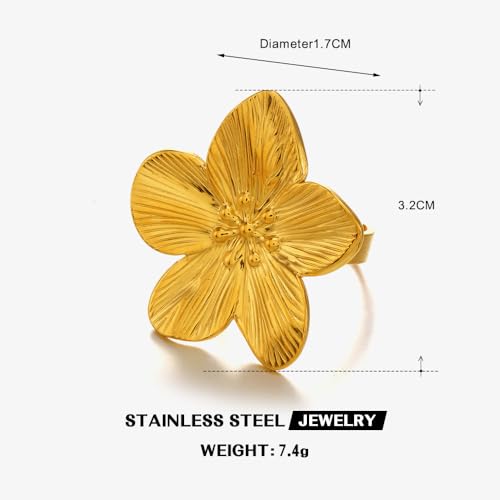 Thumb Rings for Women Chunky Gold Rings for Women Non Tarnish Stainless Steel Adjustable Rings Thumb Silver Ring Wave Curve Ring Dainty Unique Rings - style: 3 - G