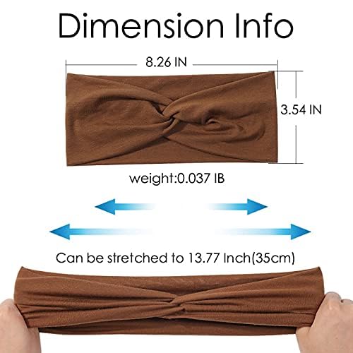 Artilady 6 Pack Wide Boho Headbands for Women - Soft Yoga Elastic Hair Bands for Girls Workout Running Sport Headwrap Non-slip Breathable (Warm Colors) - color: 6pcs Warm Color