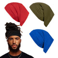 Leeven Sleep Shower Cap mens bonnet Long Hair Dread Loc Cap Long Braid Cap Elastic Dreadlock Tube for Men Woman - color: Black, Royal Blue, Red, Military Green