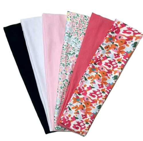 TERSE Headbands for Women Trendy Floral Print - Non Slip Summer Head Bands Soft Fabric Hair Bands for Workout Yoga Running Sport - Wide Thick Hair Wrap for Girls - color: Headbands Color-Floral Print