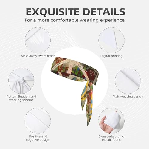 Sports Head Tie Westie Dogs Beach Summer Tropical Tie Sweatband Headband Men Women Elastic Bandana Adjustable Non-Slip Moisture Wicking for Running Football Yoga Workout Athletic Hair Ninja Head Band - color: Rectangle Peace Sign Graffiti All You Need Is