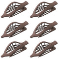 GKETN 6 Pack Flat Hair Claw Clips for Women Duck Billed French Lay Down Hair Barrettes Accessories 100% Polycarbonate Matte Dark Brown - color: Matte Dark Brown