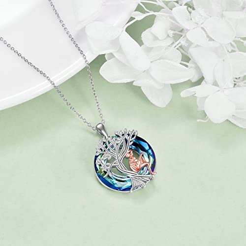 YFN Tree of Life Necklace Sterling Silver Crystal Jewelry Graduation Birthday Gifts for Women - color: Guitar
