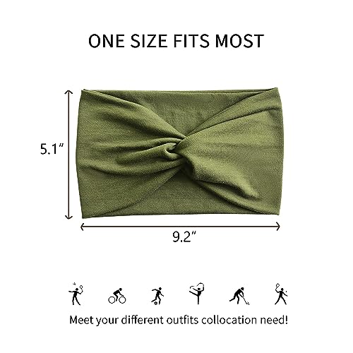 Jesries 10 PCS Women Headbands African Wide Hair Wrap Extra Turban Head Bands for Lady Large Sport Workout Stretch Non-slip Big Hair Bands - color: Brown