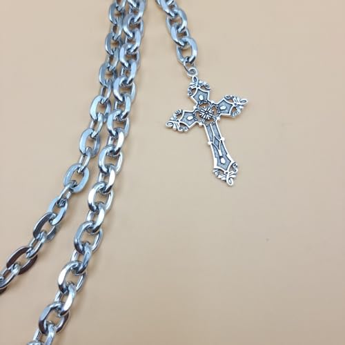 Pants Chain Wallet Chain Punk Chain Hip Hop Butterfly Lock Charm Jeans Chains Rock Chains for Women Men Hipster Women Fashion Trendy Waist Pants Chain Jewelry Clothing Accessories - color: Silver-Cross