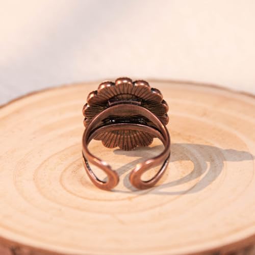 Montana West Rustic Couture's Bohemian Turquoise Cuff Ring for Women Cowgirl - color: Brilliant White