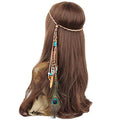 WLBON Halloween Boho Feather Headband Hippie Indian Hair Hoops Bands Tassel Bohemian Headpiece Hairband Women Christmas Wedding Holiday Festival Masquerade Cosplay Dress Up Birthday Party Accessories - color: Peacock