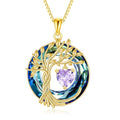 POPLYKE Mothers Day Gifts for Mom Her Wife Tree of Life Necklace 925 Sterling Silver Birthstone Pendant with Crystal Anniversary Birthday Wedding Jewelry for Women - color: 06-Jun-Alexandrite, style: 18K Gold Plated-Blue Crystal