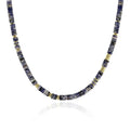 KissYan Boho Beaded Choker Necklace for Women, Gemstone Choker Natural Stone Freshwater Pearl Surfer Necklaces 14K Gold Plated Summer Beach Handmade Jewelry - color: D-Blue Aventurine