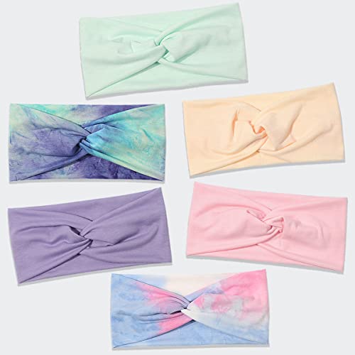 Artilady 6 Pack Wide Boho Headbands for Women - Soft Yoga Elastic Hair Bands for Girls Workout Running Sport Headwrap Non-slip Breathable (Multicolor) - color: 6pcs Multicolor