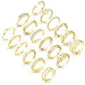 18PCS Toe Rings for Women Non Tarnish Gold/Silver Rings Open Flower CZ Band Toe Ring Set Adjustable Ring Summer Beach Foot Jewelry Gifts - color: Gold