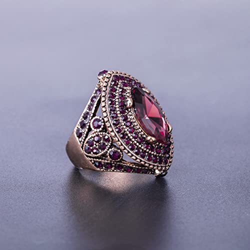 Women Ring - 32mm Turkish Style Gemstone Women Jewelry J0769 - color: Purple