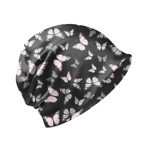 Chemo Caps Slouchy Beanie Hat Stretch Cancer Head Wraps Turban Sleep Headwear Scarf for Women Girls Men - color: I-3-butterfly