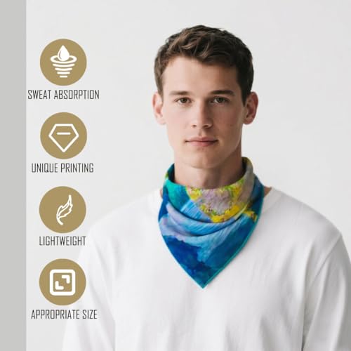 Large Cotton Bandana Lightweight Head Hair Scarf Headbands Wraps Cover Handkerchiefs for Women Men 25 x 25 inch - color: Rt33