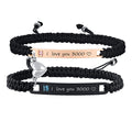 MEALGUET Personalized Couple Bracelet Customized Couple Bracelets Set Mutual Attraction Custom Name Relationship Bracelet Personalized Gift for Men Women - style: I love you 3000-heart magnetic