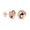 LeCalla 925 Sterling Silver Knot Stud Earrings Jewelry | Italian Design Love Knot Stud Earring | Celtic Knot Stud Earrings for Women - color: Rose Gold Love_Knot