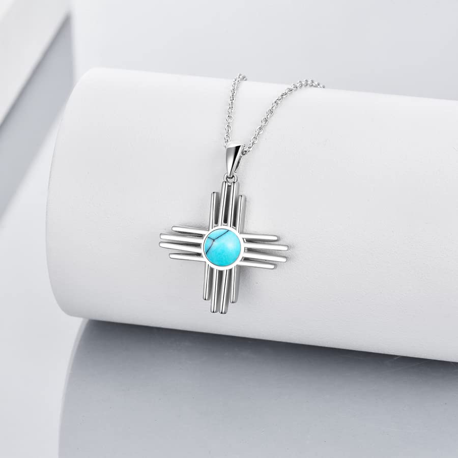 TIGER RIDER Zia Sun Symbol Necklace 925 Sterling Silver Moonstone/Opal/Obsidian/Carnelian Necklace New Mexico Jewelry for Women