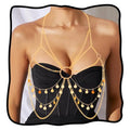 Nicute Women's Gold Body Chain Tassel Sequin Bra Chain Layered Beach Body Accessories for Women