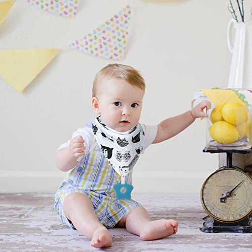 Baby Bandana Drool Bibs 6-Pack and Teething Toys 6-Pack Made with 100% Organic Cotton, Absorbent and Soft Unisex - color: Bandana Bibs - Unisex (6-pack)