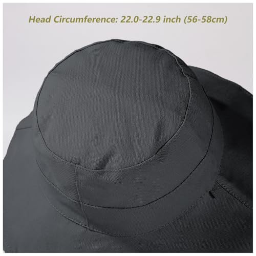vidsel Womens Sun Hats Wide Brim Reversible Bucket Cotton Hat Packable Summer Travel Cap with Hat Clip,UV Protection - color: Black, size: Medium