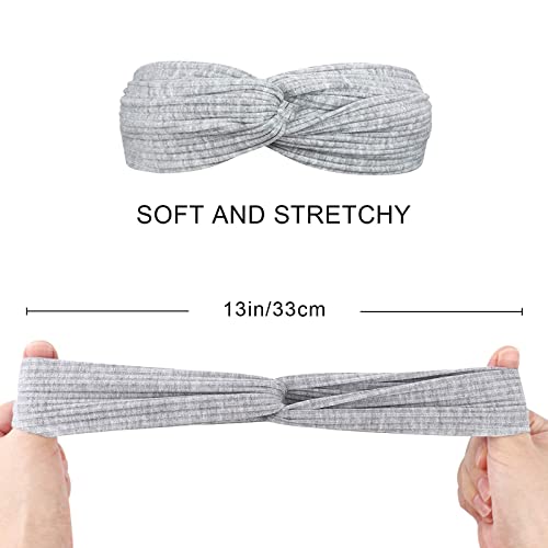 DRESHOW 20 Pack Turban Headbands for Women Elastic Back Twisted Hair Bands Face Vintage Cross Head Wrap Hair Accessories - color: 20 Pack a