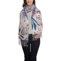 Skull Mushroom Hippie Scarf for Women– Winter Shawl with Tassels, Cozy Wrap for Women’s Festival & Casual Wear - color: Dragonfly Purple