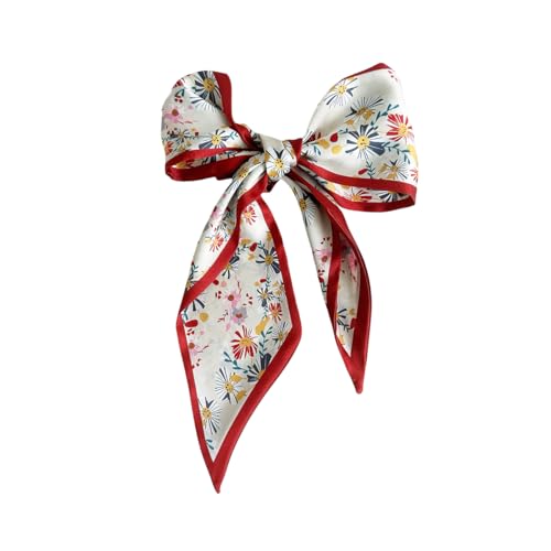 Hair Head Neck Bag Long Scarf Versatile Wrap for Women Soft & Lightweight for Everyday Chic - color: 36 Red Floral 3.7 X 38 Inch
