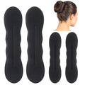 4-Pack Hair Bun Maker for Women - 2 Small & 2 Large Non-Slip Foam Sponge Bun Shapers for Easy Updos, Lazy Hair Curler Bun Clips, Reusable Magic Bun Curler for Long/Short/Thick/Thin Women Hair