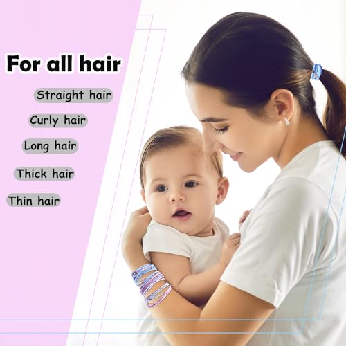 20 PCS Boho Hair Accessories, 5 Color Light Bracelets for Thick or Thin Hair - Cute Ponytail Holders, No-Damage Elastics for Ponytails and More, Pain-Free. - color: Light color