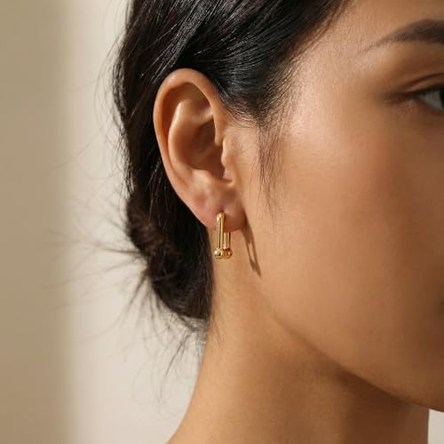 4 Pair Small Gold Hoop Earrings for Women Sensitive Ears - Hypoallergenic 14k Real Gold Plated Hoops Zirconia Cartilage Huggie Earrings Set Helix Piercing Earring Gold Jewelry for Women Gift - color: 1943 Hoop Gold