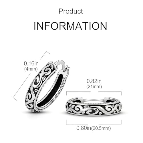 Vintage Filigree Hoop Earrings For Women Boho Engraved Statement Jewelry For Summer Daily Wear Party