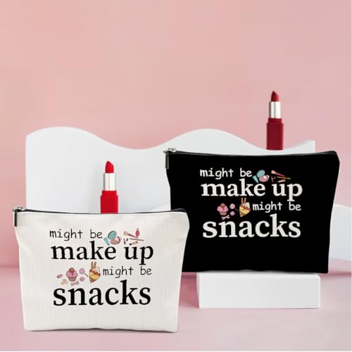 2 PCS Friend Gifts for Women Makeup Bag, Snack Bags, Funny Gifts Cosmetic Bags, Sister Birthday Christmas Graduation Friendship Gift for Daughter From Mom - might be makeup might be snacks - color: Multicolor 0081