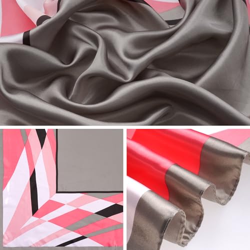 Pistha Head Scarf Bandana for Women, Satin Scarf for Hair, Large Square Silk Bandana Headscarf for Women and Men 35 Inch - style: Assorted C