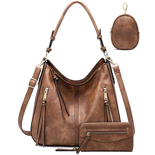 lapsting Hobo Bags for Women Handbags Purse Ladies Boho Shoulder Bag Crossbody Purses Faux Leather - color: B - 15.2inch Brown - Gold Hardware