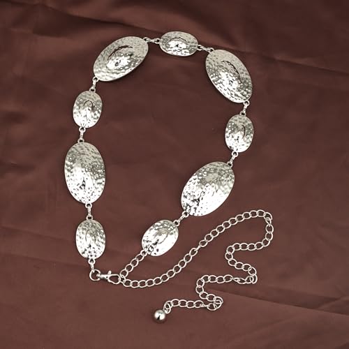 Luvatar Fashion Metal Waist Chain Belt Blouse Dress Sweater Chain Belt… - color: Silver-e6