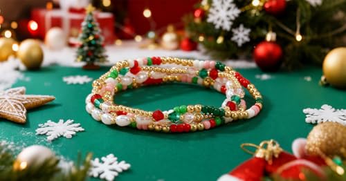 Matching Bracelets for Couple,Gold Silver Beaded Heart Couples Bracelets,Raomantic Relationship Promise Jewelry Gifts for Her - color: Pearl