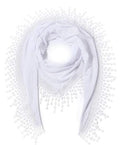 Cindy & Wendy Floral Embroidered Lace Triangle Scarf for Women - color: Ssls-white