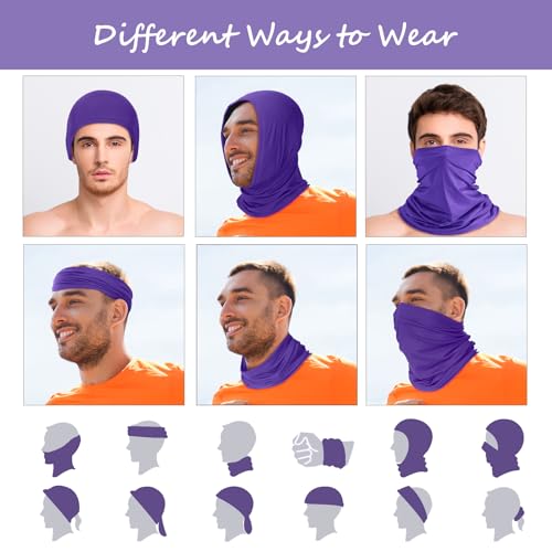 Geyoga 6 Pieces Summer UV Protection Cooling Neck Gaiter Face Clothing Neck Gaiter Mask Scarf Sunscreen Breathable Bandana - color: Bright Colors