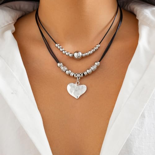 Sora Tuki Cowgirl Necklace Western Necklaces for Women Cowboy Necklace Country Necklace Cowgirl Jewelry for Women Western Choker Necklaces Boho Necklace for Women Turquoise Bead Leather Necklace - style: 1 - Heart