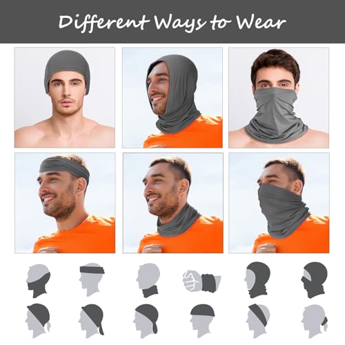 Geyoga 6 Pieces Summer UV Protection Cooling Neck Gaiter Face Clothing Neck Gaiter Mask Scarf Sunscreen Breathable Bandana - color: Multicolor