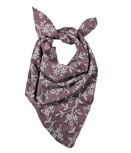 Shanlin Unisex Cotton Square Bandanas Scarves 24x24 - color: Floral-dustypurple