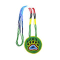 Handmade Native American Style Tribal ethnic Seed Bead Beaded Layered Medallion Necklace #1 - color: Green Bear Paw