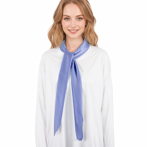 RIIQIICHY 35 Inch Head Scarf for Women Hair Scarf Like Silk Scarf Square Scarf Bandanas for Women - color: Blue