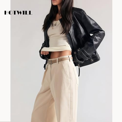 HOTWILL 4 Pack Women Skinny Belts for Jeans Dress Thin Waist Belt for Ladies - color: Silver Buckle a Black Beige Brown White, size: Small